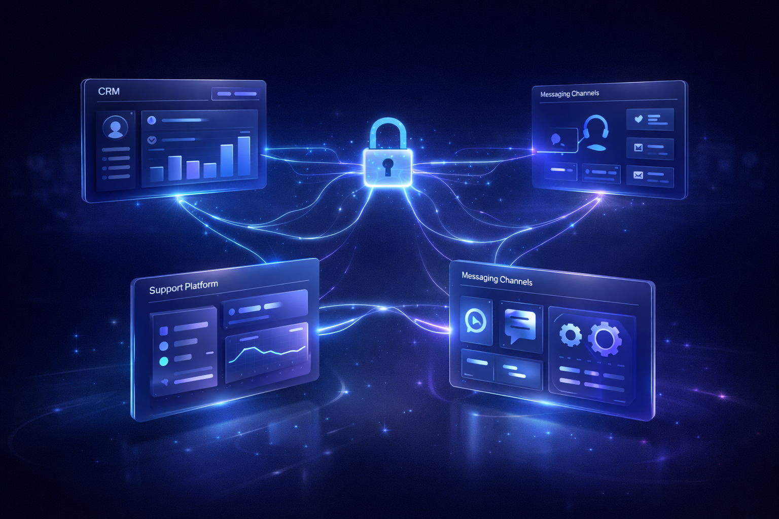 Conectividade entre sistemas e canais em uma arquitetura integrada